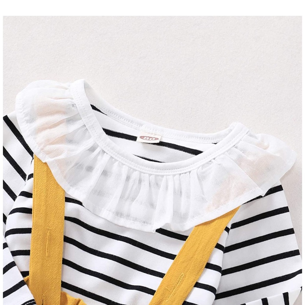 Adorable 6-12 overall skirt jumpsuit with shirt - Picture 3 of 3